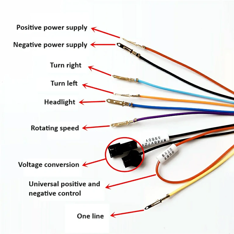 Konektory a káble pre montáž displeja na kolobežku