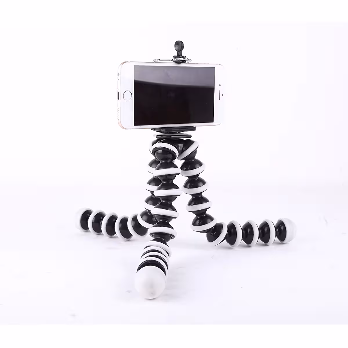 Flexibilný statív s odolným dizajnom, čierna a strieborná farba