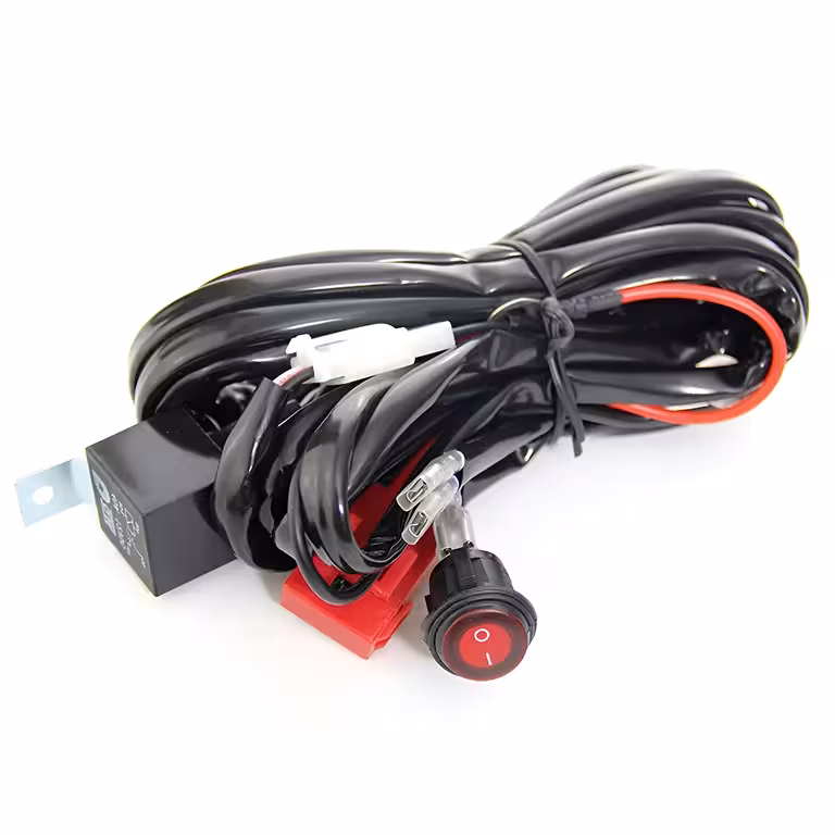 Káblová sada pre LED reflektory Auto Moto 12V – relé 40A, poistka 30A, kompatibilná s LED BAR