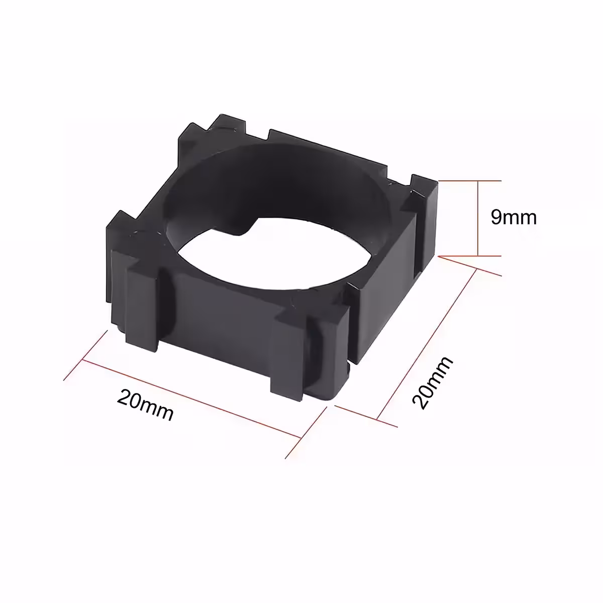 Technický diagram rozmerov modulárneho držiaka pre 18650 batérie