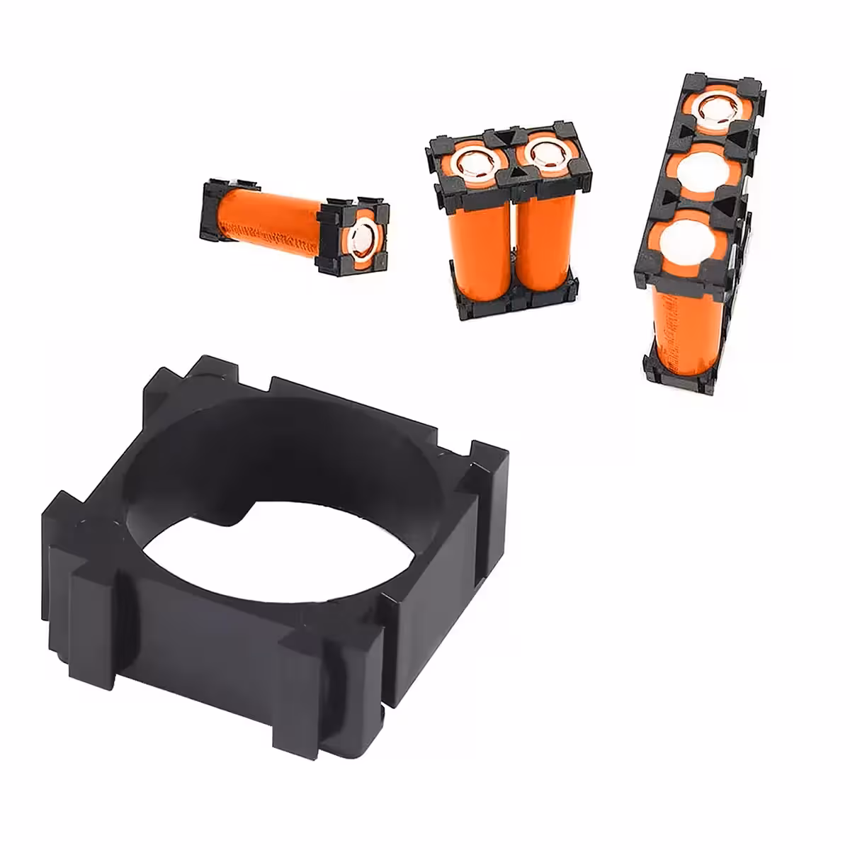 Detail blízkeho záberu modulárneho držiaka pre 18650 článok