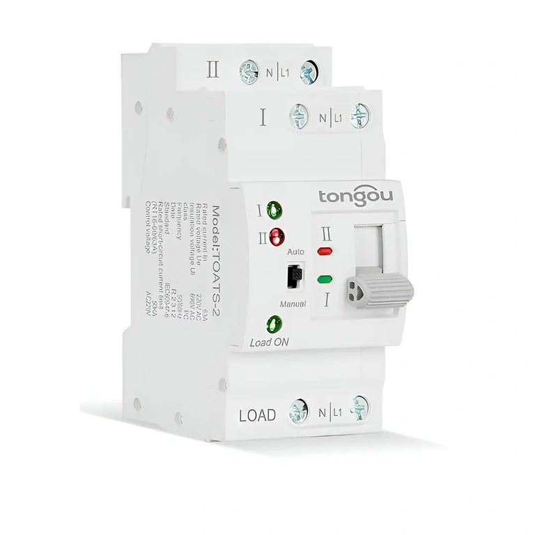 ATS zariadenie fotografované priamo, bočný pohľad