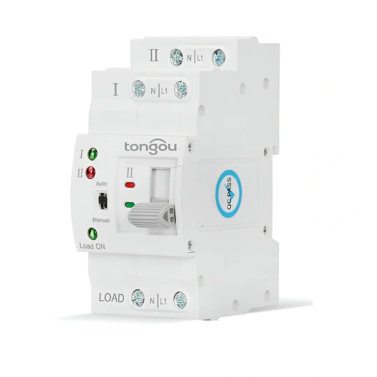 Bočný pohľad automatického prepínača napájania