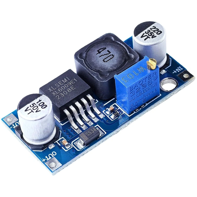 Obrázok hlavných komponentov XL6009 modulu