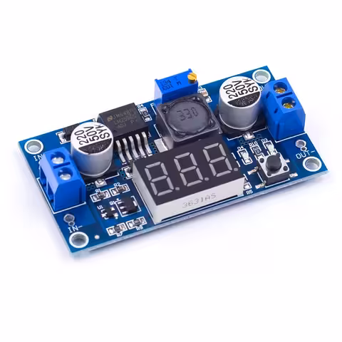 LM2596 Step-Down DC-DC Buck Converter s displejom – nastaviteľný zdroj napätia 1.25V–37V 3A