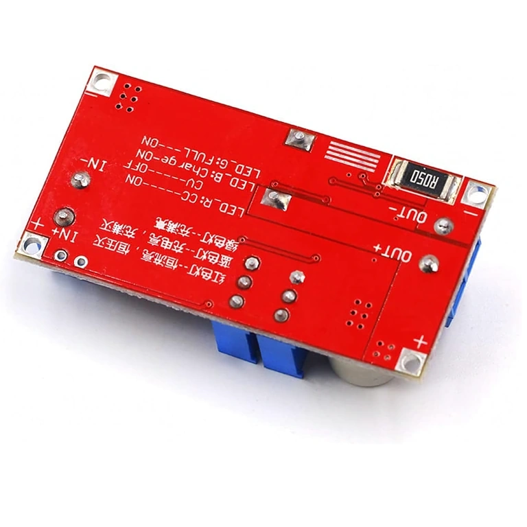 XL4015 nastaviteľný buck konvertor – zadný pohľad