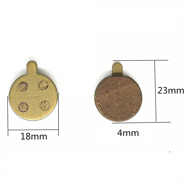 Presné rozmery brzdových doštičiek (18 x 23 x 4 mm)