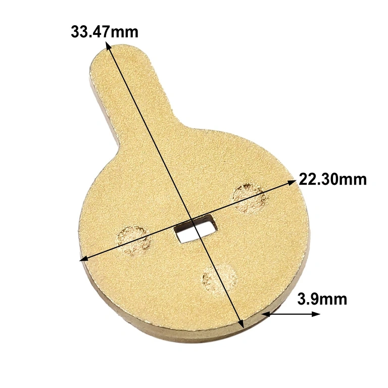 Rozmery brzdových doštičiek: 33,5 x 22,3 x 3,9 mm