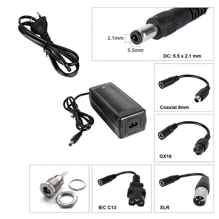 Nabíjačka 60V–67,2V 2A s IEC C13 konektorom pre skútre CityCoco, Harley a trojkolky