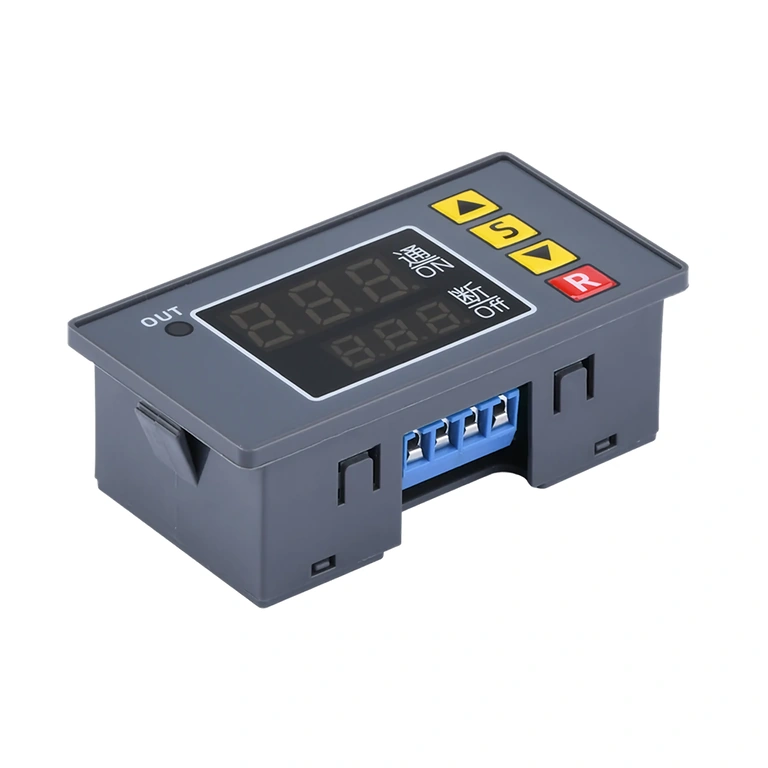 Tlačidlá „S“, „▲“, „▼“ a „R“ pre nastavenie parametrov časovača