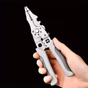 Multifunkčný elektrikársky kliešť pre elektrické káble – rezanie, odizolovanie, lúpanie a lisovanie 6v1