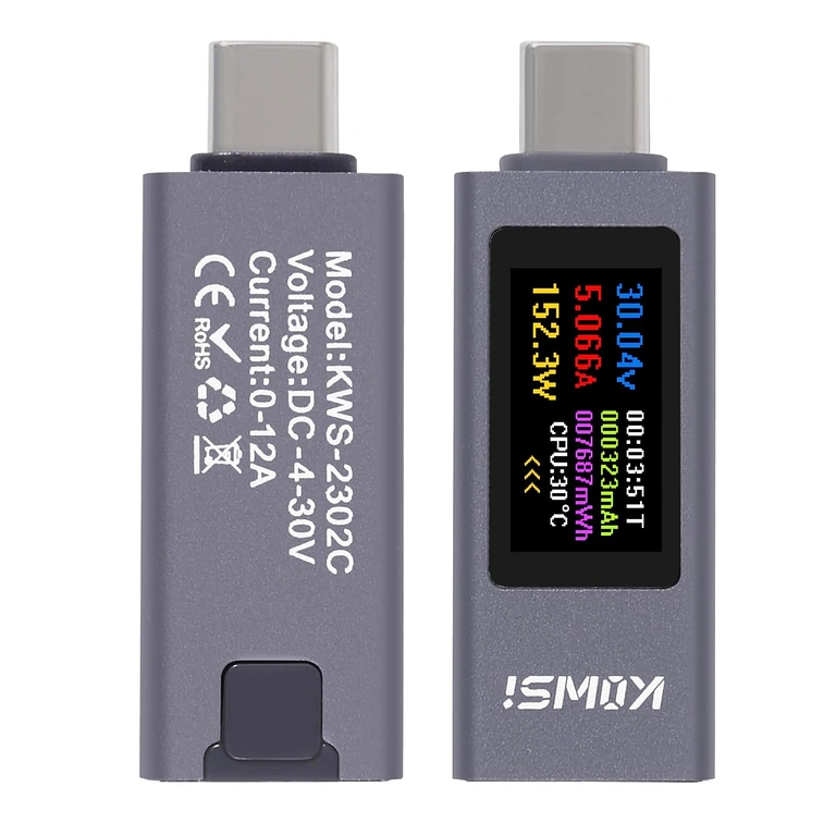 Pohľady z viacerých uhlov KWS-2302C Viaceré fotografie USB C Testera KWS-2302C