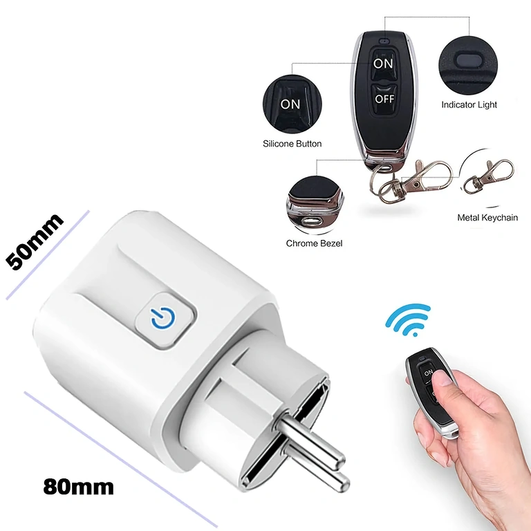 Zásuvka s RF433 diaľkovým ovládaním pre ovládanie svetiel a zariadení