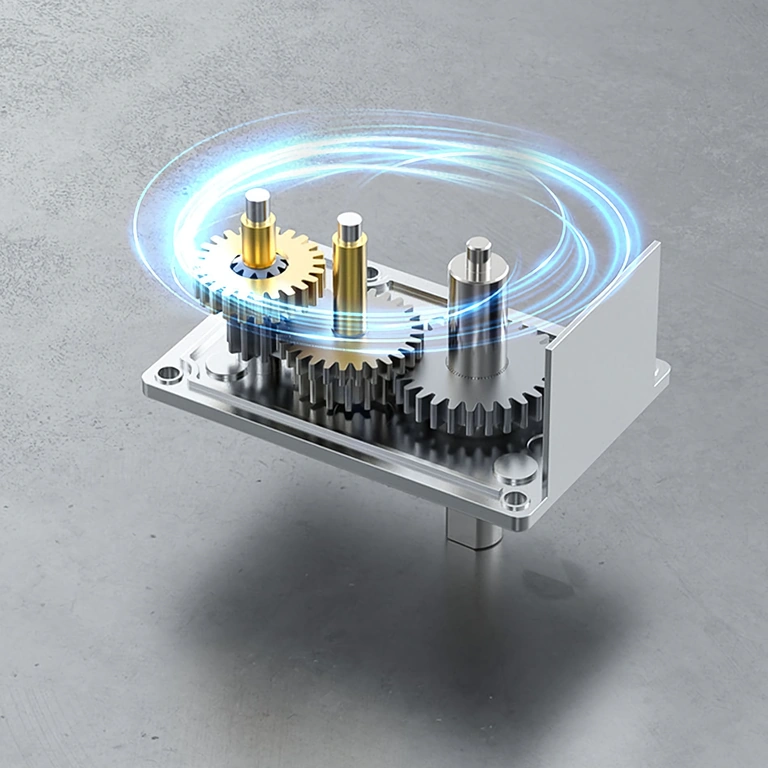 Obrázok motora so šnekovou prevodovkou namontovaného v aktuátore alebo automatizovanom systéme