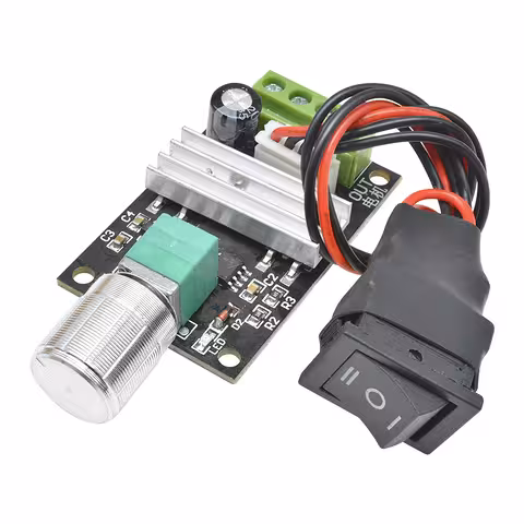 DC motor controller 6V 12V 24V 3A – PWM regulátor s tlačidlom pre zmenu smeru, regulátor napätia