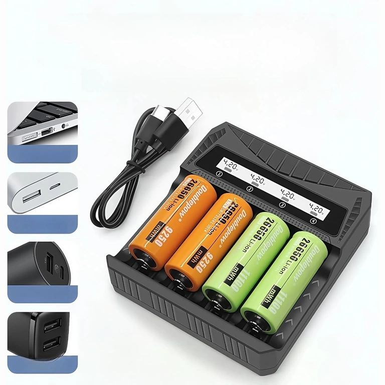 Univerzálna nabíjačka s namontovanými Li-ion batériami