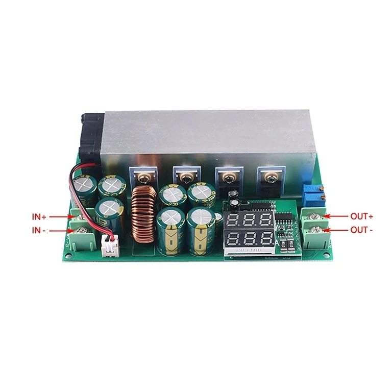 Celkový pohľad na DC12-80V 20A Buck modul