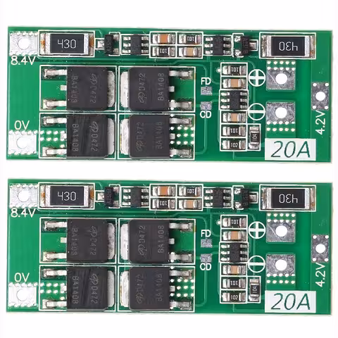 Sada 2 ks – BMS modul 2S 20A 7,4V s vyvážením – schéma súčasťou