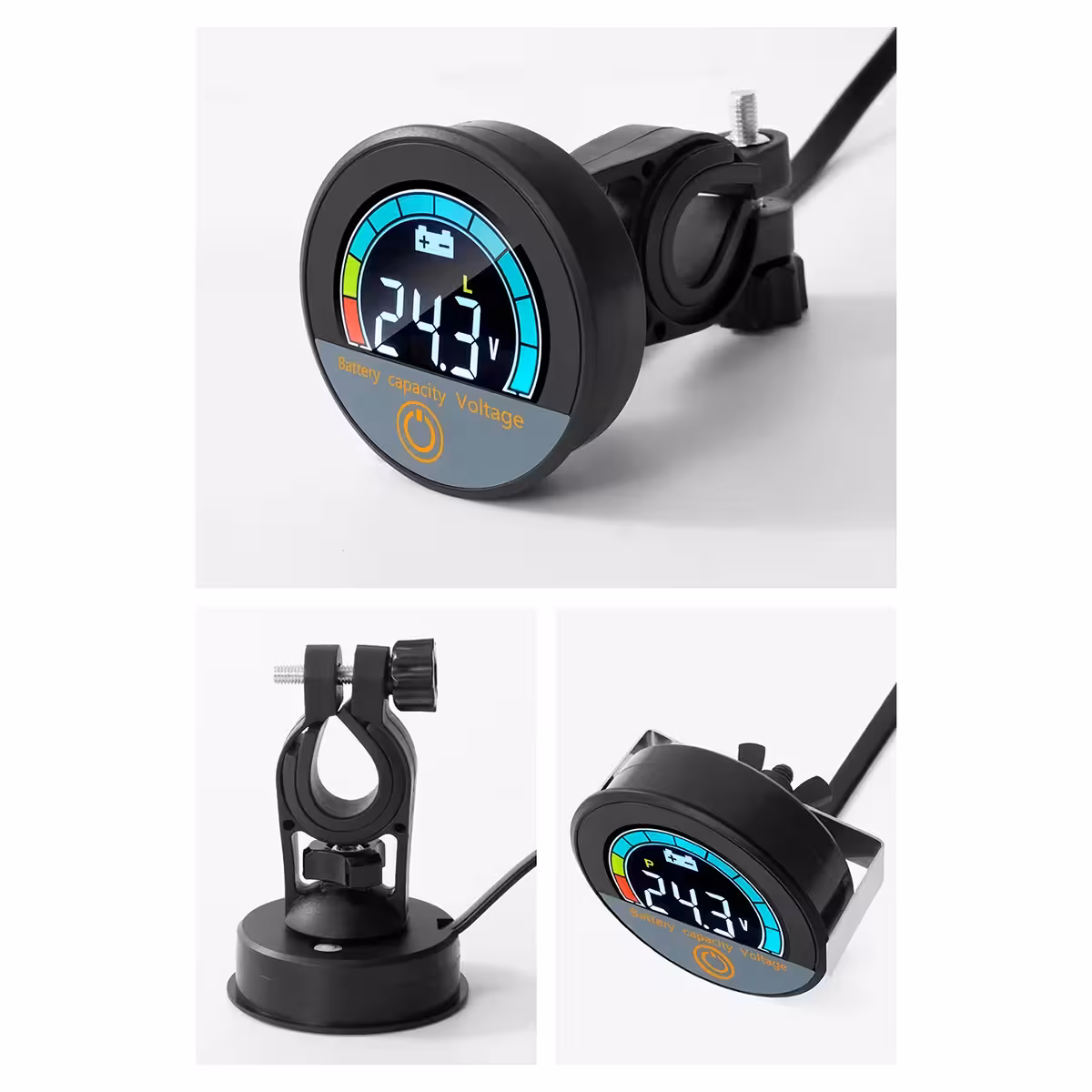 Kompaktný modul digitálneho indikátora s voltmetrom a zobrazením percenta batérie, Li-ion a LiFePO4 12V–72V