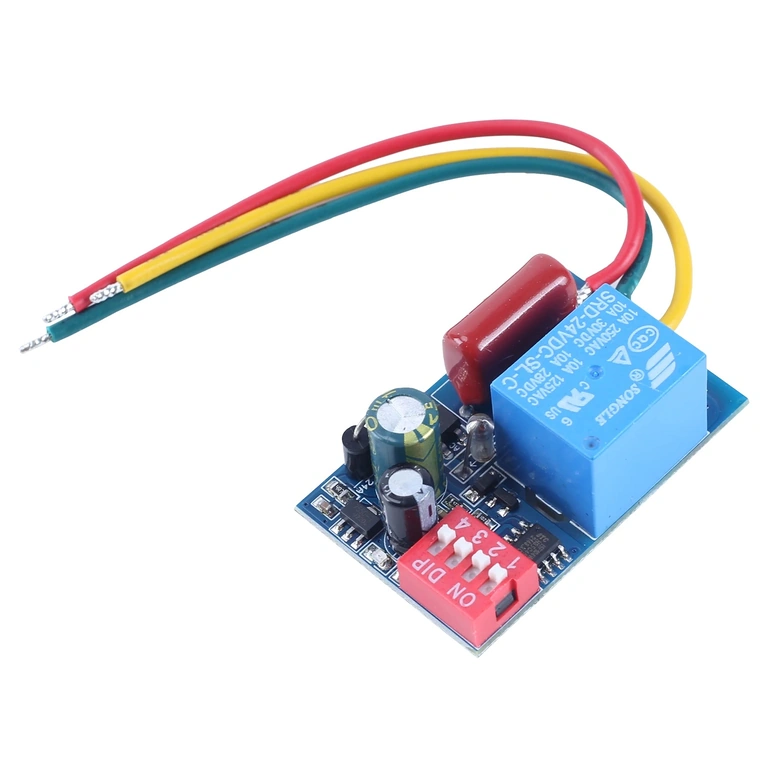 Komponenty mechanického/analógového časového relé modulu, detailný pohľad