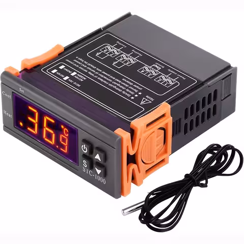 Digitálny teplotný regulátor 220V/230V – elektronický termostat STC1000 s NTC senzorom a dvojitým relé