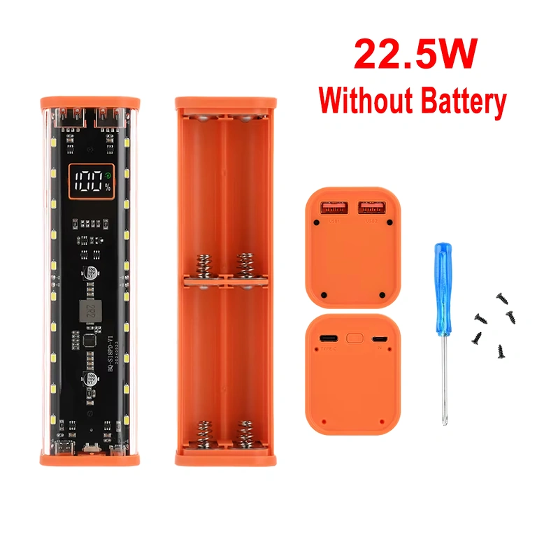 Púzdro power bank 18650 s USB a Type-C portami