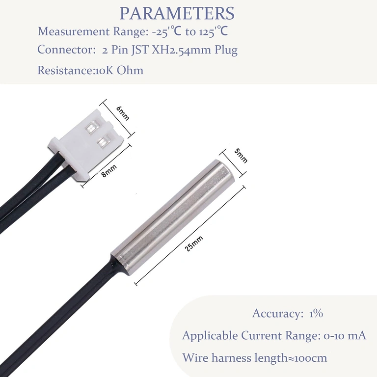 Sada 4 ks NTC senzora 10K pre tepelné automatizácie