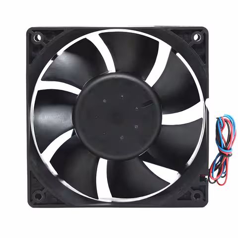 Predný pohľad na 48V axiálny ventilátor 120x120 mm