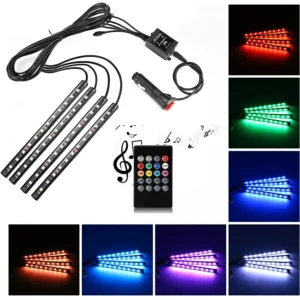 Ambientné osvetlenie auta RGB LED pásik Sada ambientného osvetlenia interiéru auta