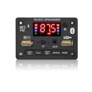 Rádiový modul fm mp3 Bluetooth 5.0 audio stereo so zosilňovačom 2 x 40W 5V 12V