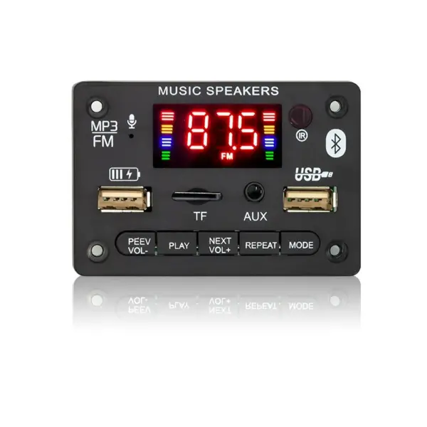 Rádiový modul fm mp3 Bluetooth 5.0 audio stereo so zosilňovačom 2 x 40W 5V 12V